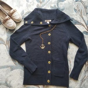 Banana Republic Navy sweater with gold buttons, XS